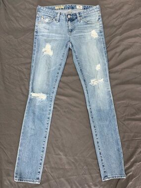 Ag Adriano Goldschmied Light Blue Washed Denim Jeans